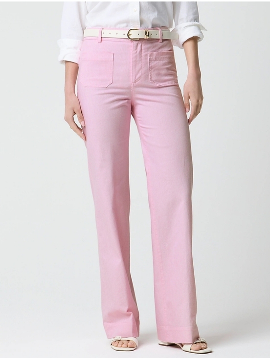 J. Crew Pants - J.Crew Lizzie Wide Leg Pants Azalea Stripe NWT 33Tall